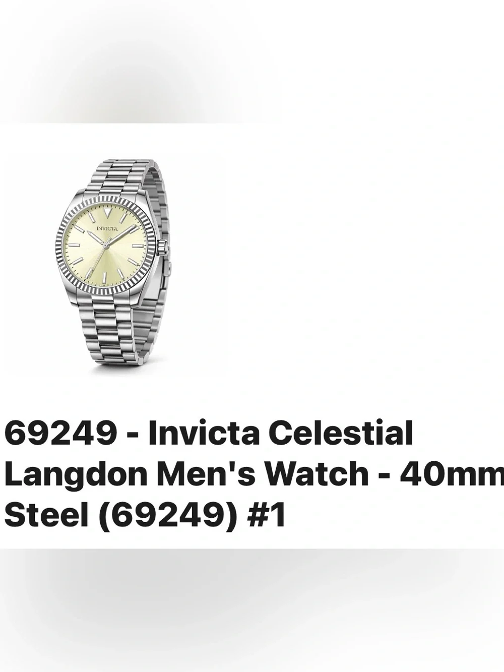 Invicta Silver Bracelet Watch with Light Champagne Dial